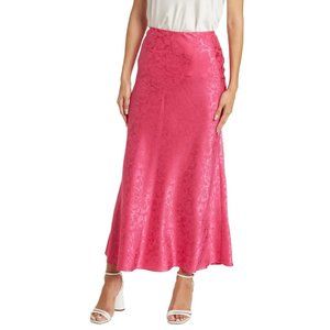 Ronny Kobo Mae Floral jacquard Maxi Skirt in pink, size small